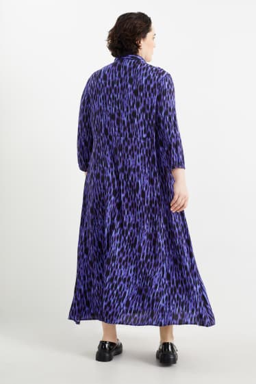 Damen - Viskose-Blusenkleid - gemustert - lila