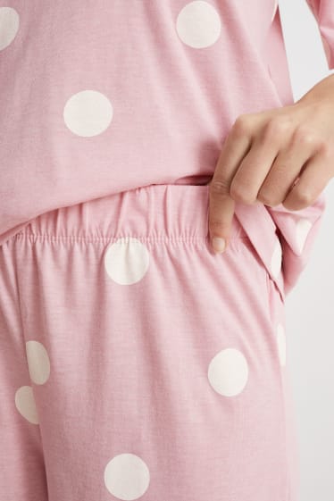 Women - Pyjamas - 2 piece - polka dot - rose