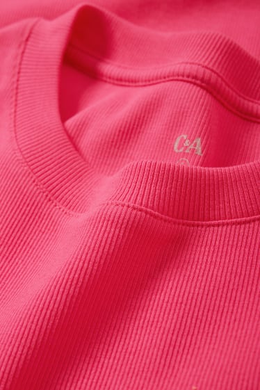 Femei - Rochie-tricou - roz închis
