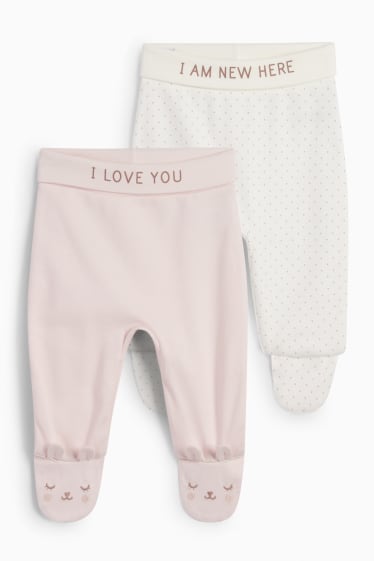 Bébés - Lot de 2 - pantalon de nouveau-né - rose