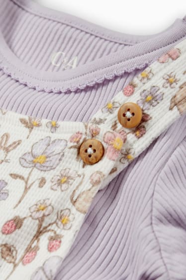 Bébés - Petits lapins - ensemble bébé - 2 pièces - violet clair