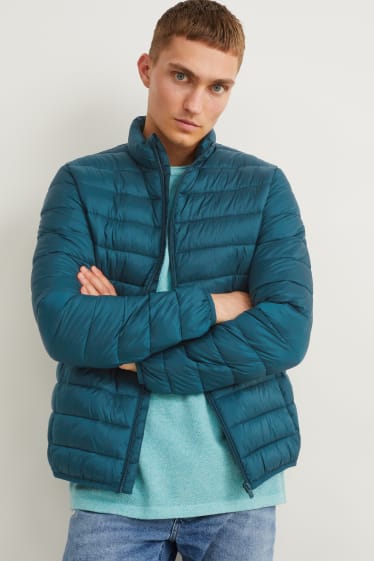 Men - Quilted jacket - turquoise