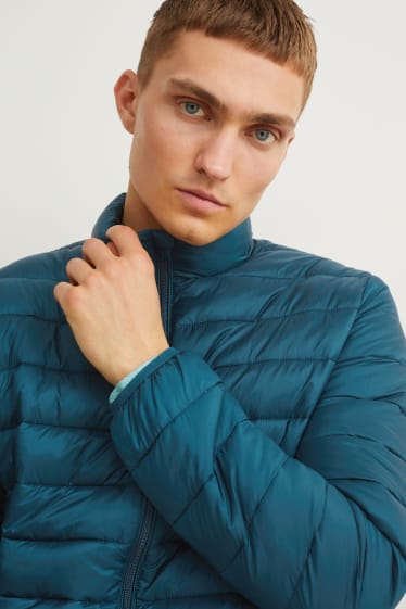 Men - Quilted jacket - turquoise