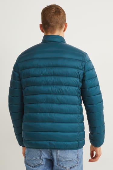 Men - Quilted jacket - turquoise