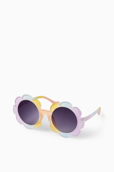 Children - Floral - sunglasses - purple