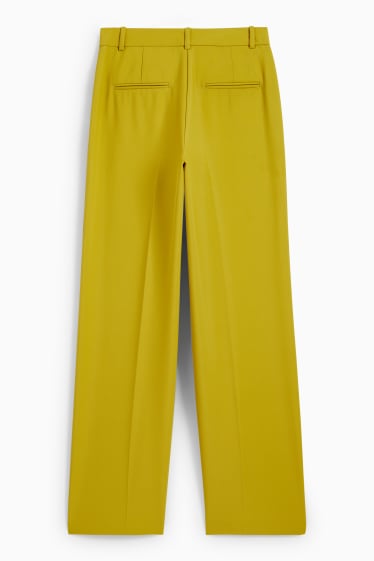 Mujer - Pantalón de oficina - high waist - wide leg - amarillo mostaza