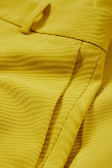 Women - Business trousers - high waist - wide leg - mustard yellow