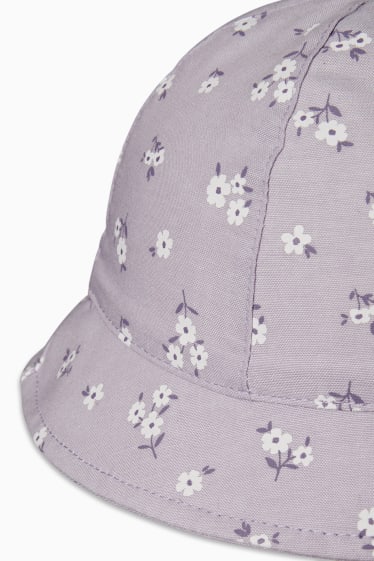 Bebeluși - Pălărie bebeluși - cu flori - violet deschis