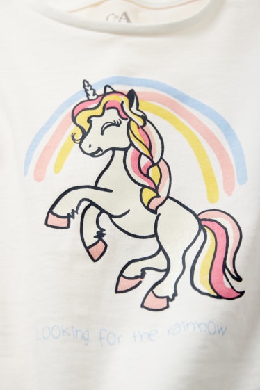 Bambini - Confezione da 3 - unicorni - t-shirt - bianco crema