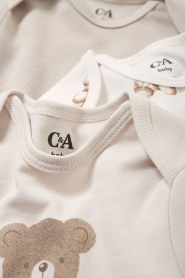 Babies - Multipack of 3 - teddy bear - baby bodysuit - cremewhite