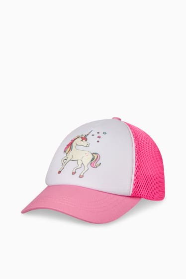 Niños - Unicornio - gorra de béisbol - fucsia