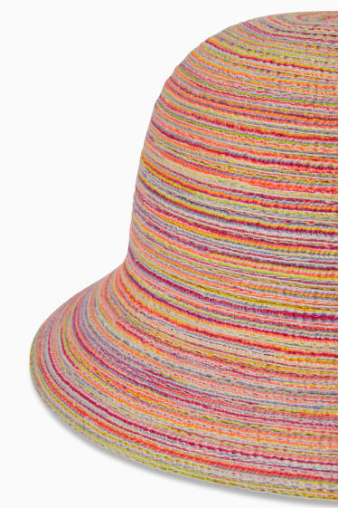 Children - Hat - striped - orange
