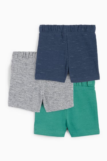 Bébés - Lot de 3 - shorts en molleton pour bébé - vert foncé