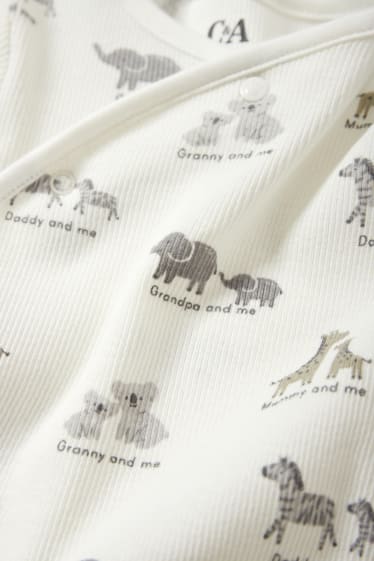 Babys - Set van 3 - wilde dieren - baby-pyjama - grijs
