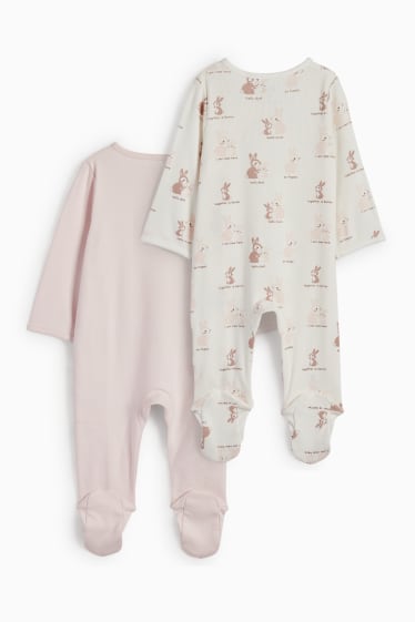 Bebeluși - Multipack 2 buc. - iepurași - pijama salopetă bebeluși - roz