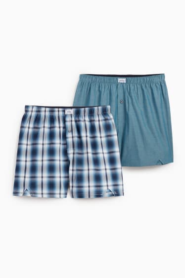 Men - Multipack of 2 - boxer shorts - woven - blue