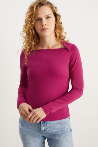 Kobiety - Koszulka z długim rękawem - różowy