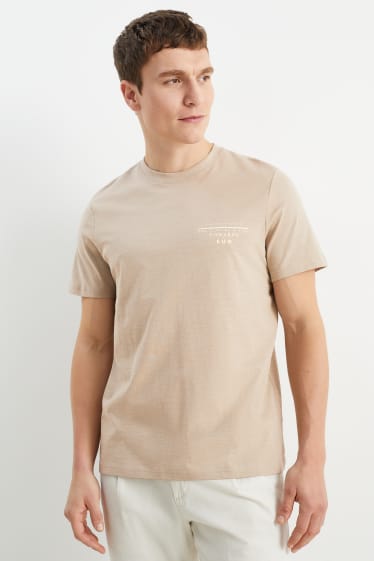 Mężczyźni - T-shirt - brązowoszary