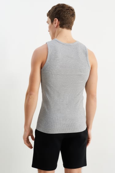 Men - Vest top - double rib - gray