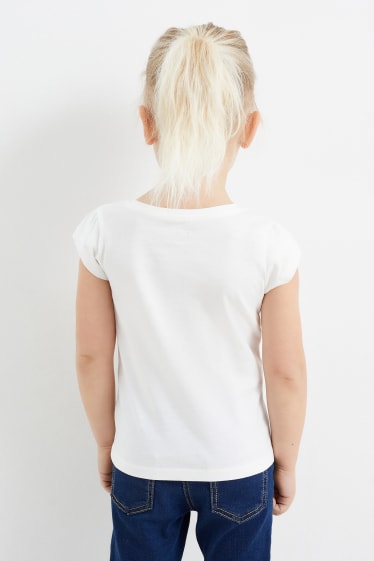 Dětské - Multipack 3 ks - motiv jednorožce - tričko s krátkým rukávem - krémově bílá