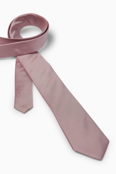 Mężczyźni - Jedwabny krawat - różowy