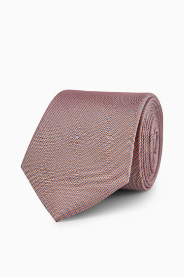 Pánské - Hedvábná kravata - růžová