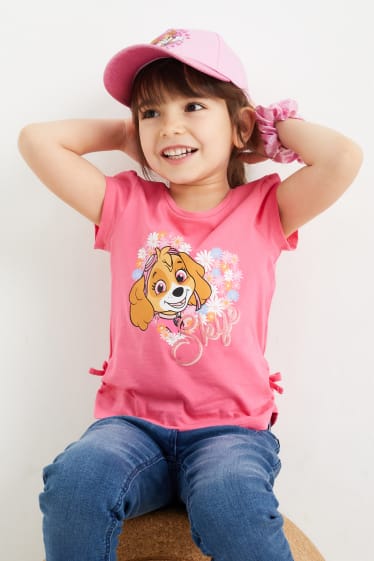 Dětské - Tlapková patrola - souprava - kšiltovka a scrunchie gumička do vlasů - 2dílná - růžová