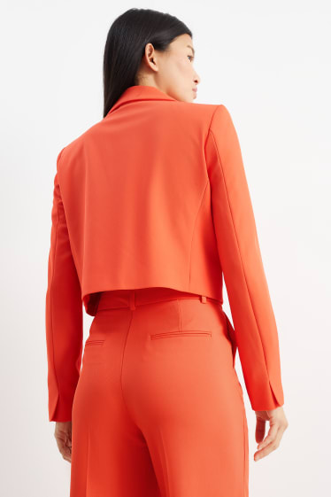 Dames - Korte blazer - relaxed fit - gevoerd - oranje