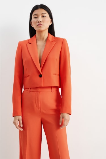 Damen - Crop Blazer - Relaxed Fit - orange