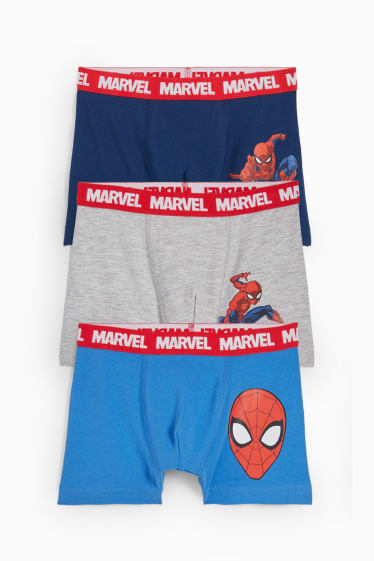 Kinder - Multipack 3er - Spider-Man - Boxershorts - blau