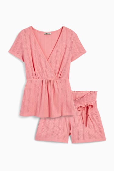 Dona - Pijama d’estiu de lactància - rosa fosc