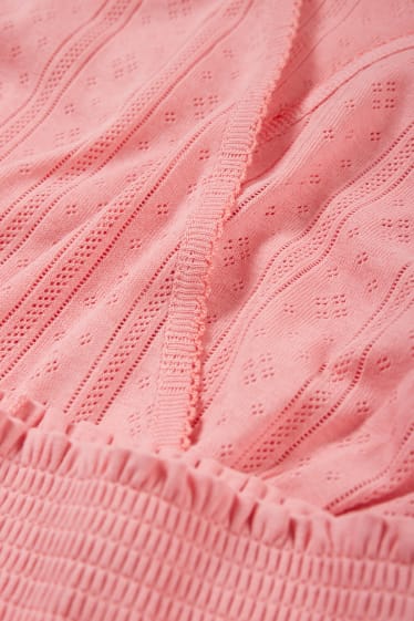 Kobiety - Letnia piżama do karmienia piersią - ciemnoróżowy