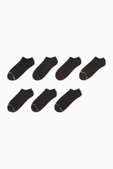 Pánské - Multipack 7 ks - ponožky s motivem - dny v týdnu - černá