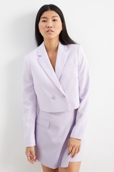 Femmes - Blazer court - regular fit - doublé - violet clair