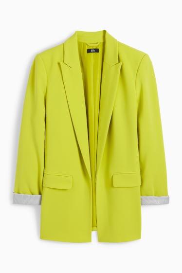 Dames - Lange blazer - relaxed fit - groen