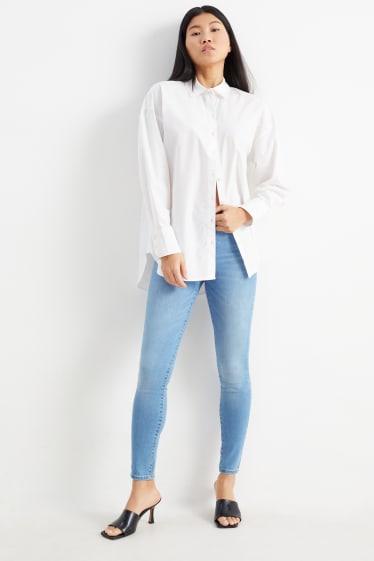 Women - Skinny jeans - mid-rise waist - shaping jeans - LYCRA® - denim-light blue