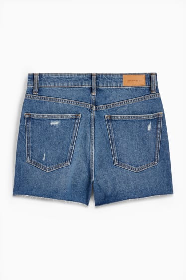 Dospívající a mladí - CLOCKHOUSE - džínové šortky - high waist - džíny - modré