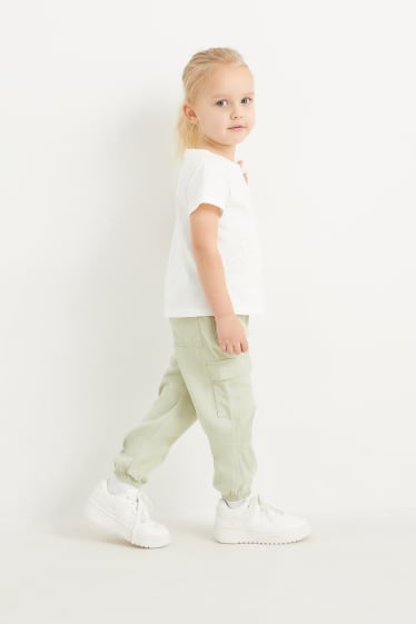 Copii - Pantaloni cargo - verde mentă