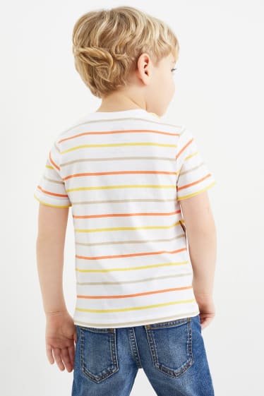 Dětské - Tlapková patrola - tričko s krátkým rukávem - pruhované - bílá