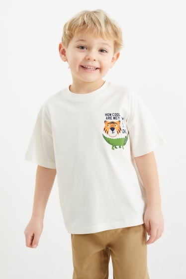 Kinderen - Dieren - T-shirt - crème wit