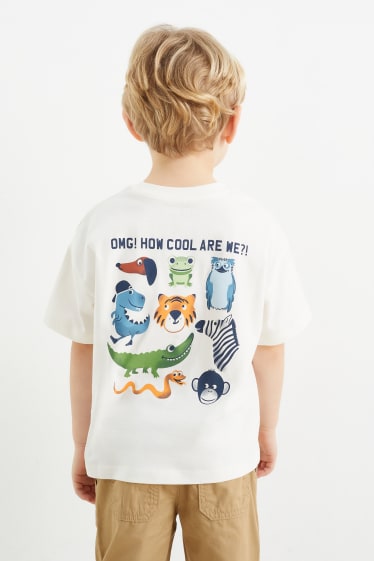 Nen/a - Animals - samarreta de màniga curta - blanc trencat