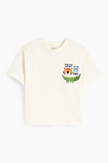 Dzieci - Zwierzęta - koszulka z krótkim rękawem - kremowobiały