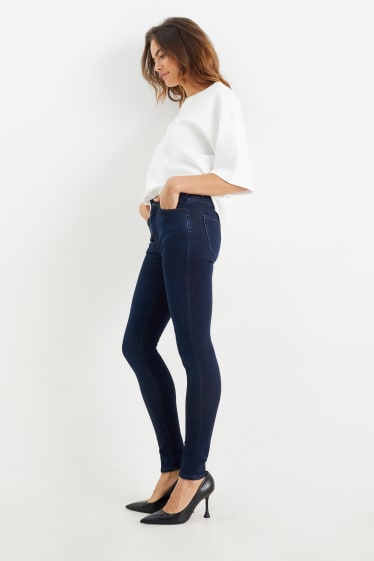 Women - Premium Denim by C&A - skinny jeans - mid waist- LYCRA® - denim-dark blue