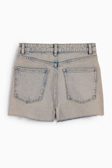 Damen - Jeans-Shorts - High Waist - helljeansgrau
