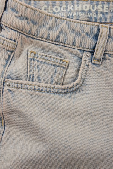 Damen - Jeans-Shorts - High Waist - helljeansgrau