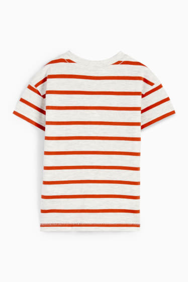 Niños - Cocodrilo - camiseta de manga corta - de rayas - gris claro jaspeado