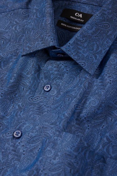 Men - Business shirt - regular fit - kent collar - easy-iron - dark blue