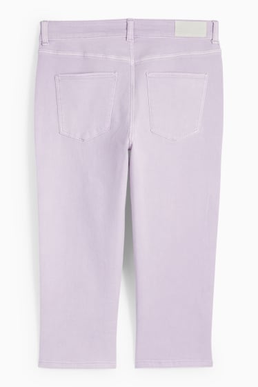 Dámské - Capri jeans - mid waist - světle fialová