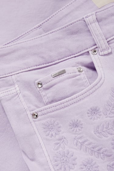 Women - Capri jeans - mid-rise waist - light violet