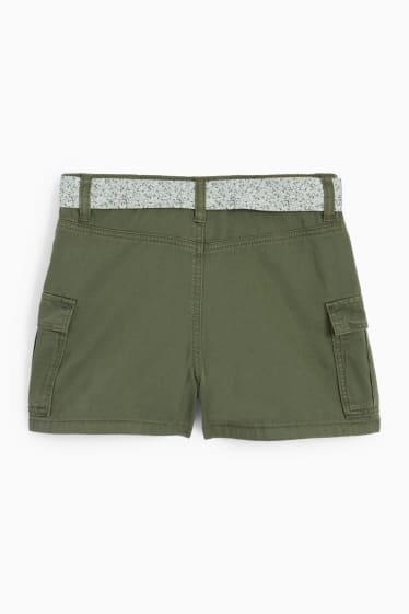 Niños - Shorts tipo cargo - verde oscuro